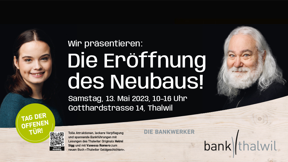 Bank Thalwil sorgt mit frecher Kampagne rund um den Neubau für Gesprächsstoff