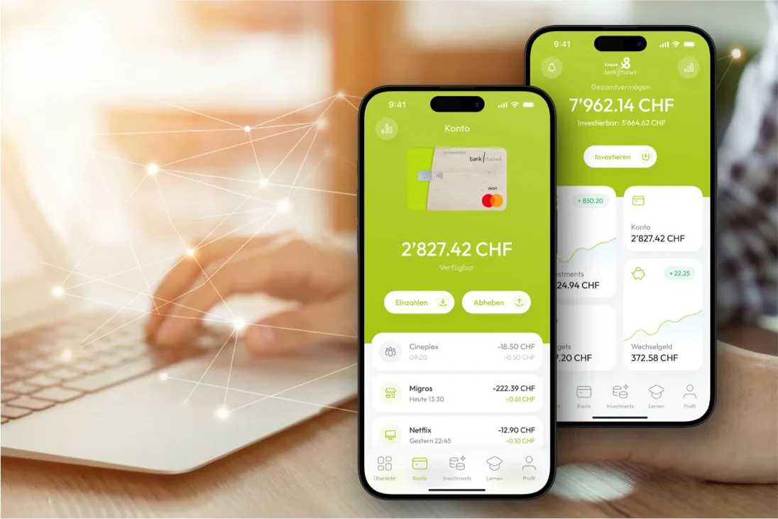 Bank Thalwil Twint vor Zürichsee